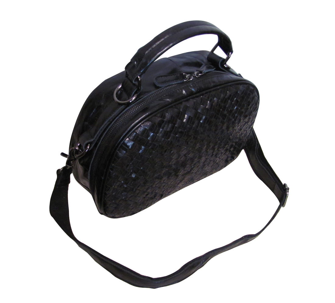 Amerileather Beckett Black Woven Handbag (1934-0)