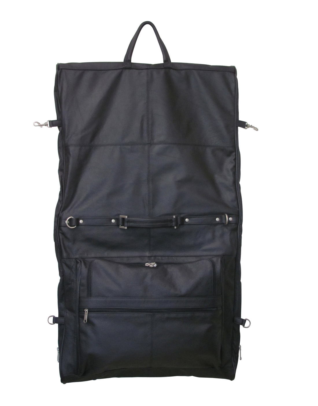 Amerileather Black Leather Three-suit Garment Bag (#2435-0)