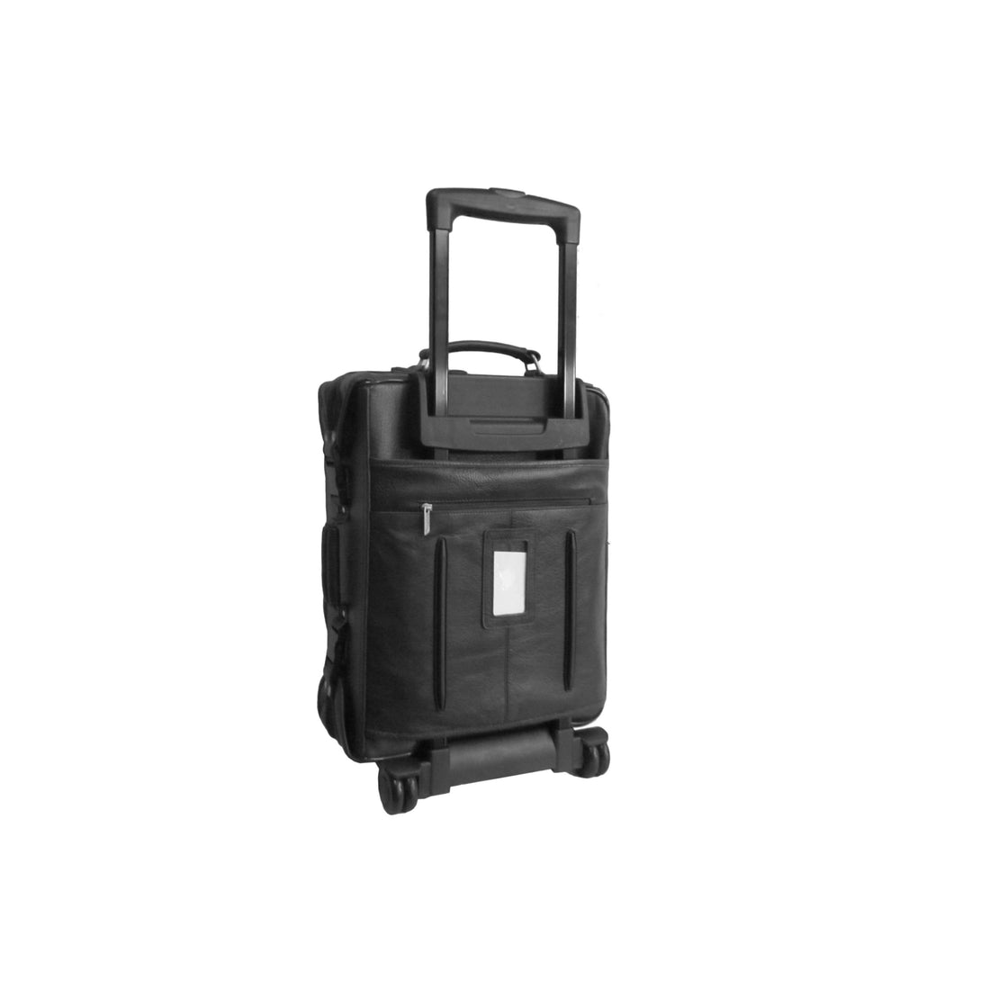Amerileather Black Leather Novix Garment Bag on Wheels (#2460-0)