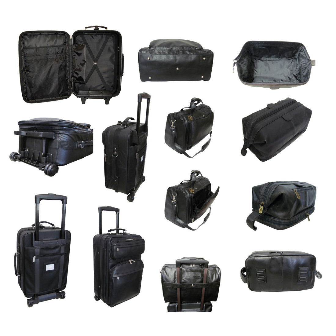 Amerileather Cannon Three Piece Leather Luggage Set (#8803-0)