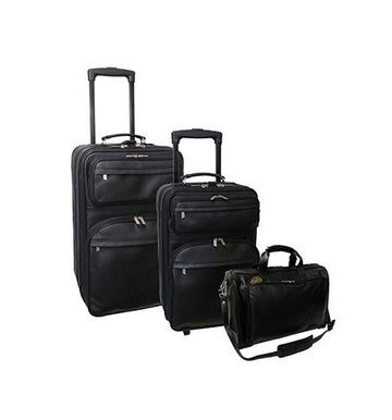 Amerileather Black Leather Three Piece Set Traveller (#7003-0)