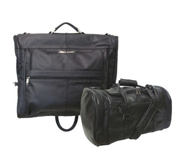 Amerileather Black Leather Two Piece Set Traveler (#2424-0)