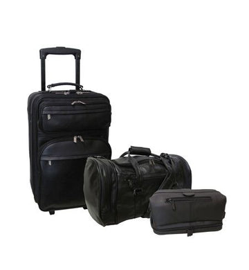 Amerileather Cannon Three Piece Leather Luggage Set (#8803-0)