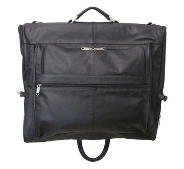 Amerileather Black Leather Three-suit Garment Bag (#2435-0)