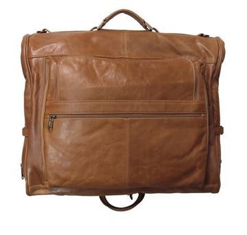 Amerileather Brown Leather Three-suit Garment Bag (#2435-2)