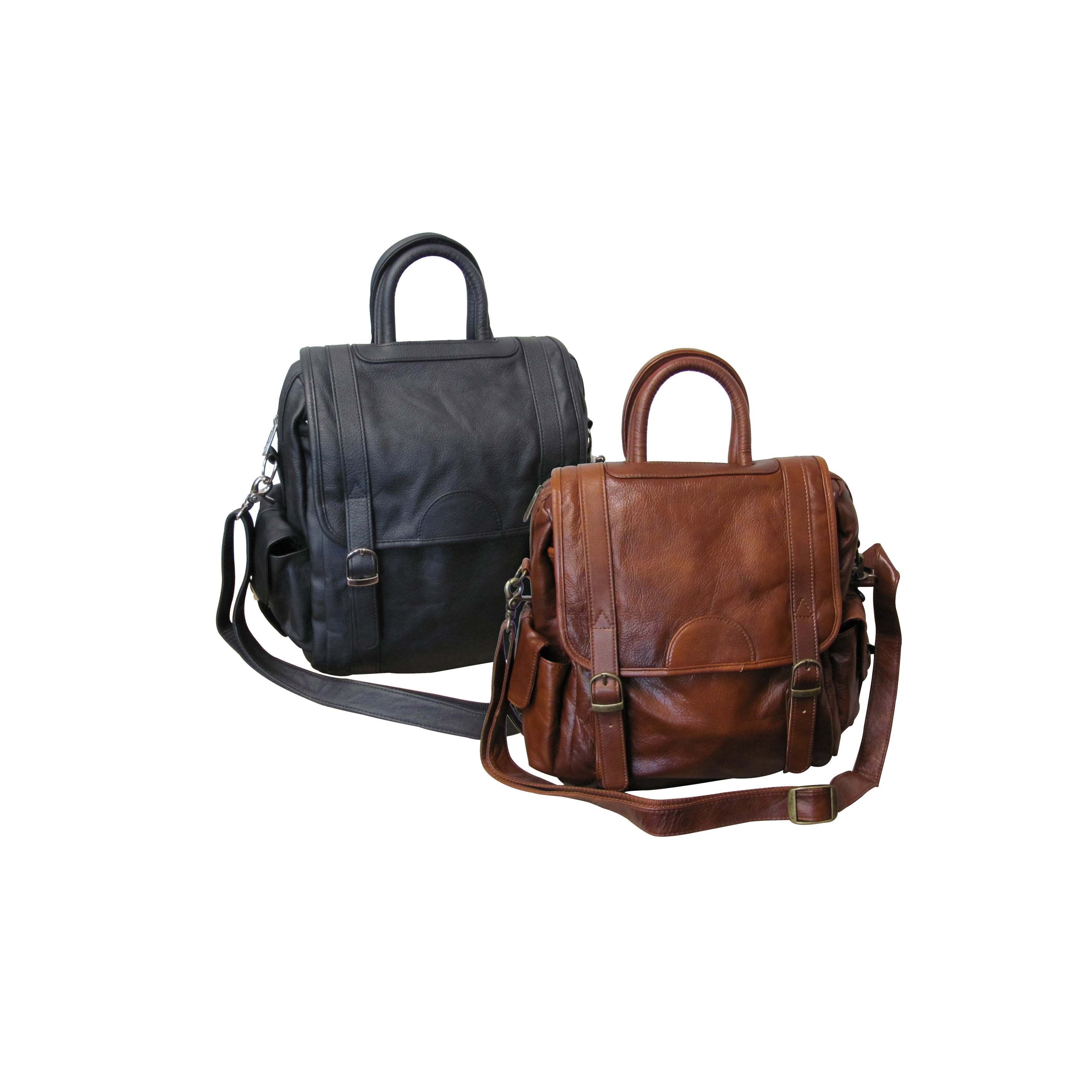 Amerileather Leather Three Way Backpack Brown