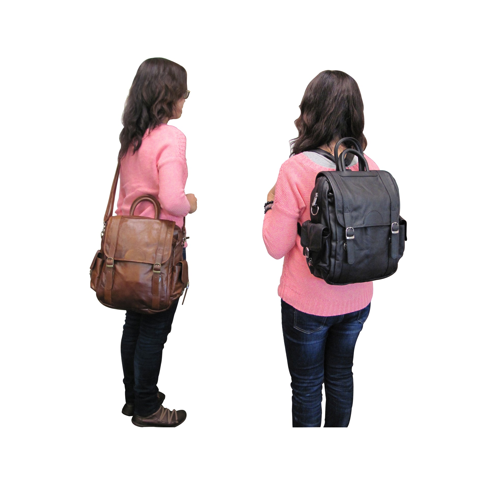Leather Three Way Backpack (#1516-02) Leather Three Way Backpack (#1516-02)