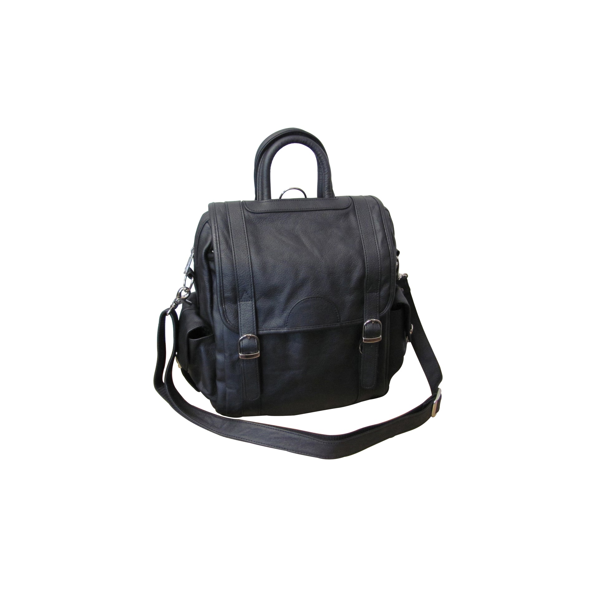 amerileather ceo leather backpack black Leather Three Way Backpack (#1516-02)