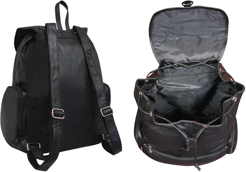 amerileather jumbo leather backpack with adjustable shoulder straps black 190 Amerileather Jumbo Leather Backpack, Brown