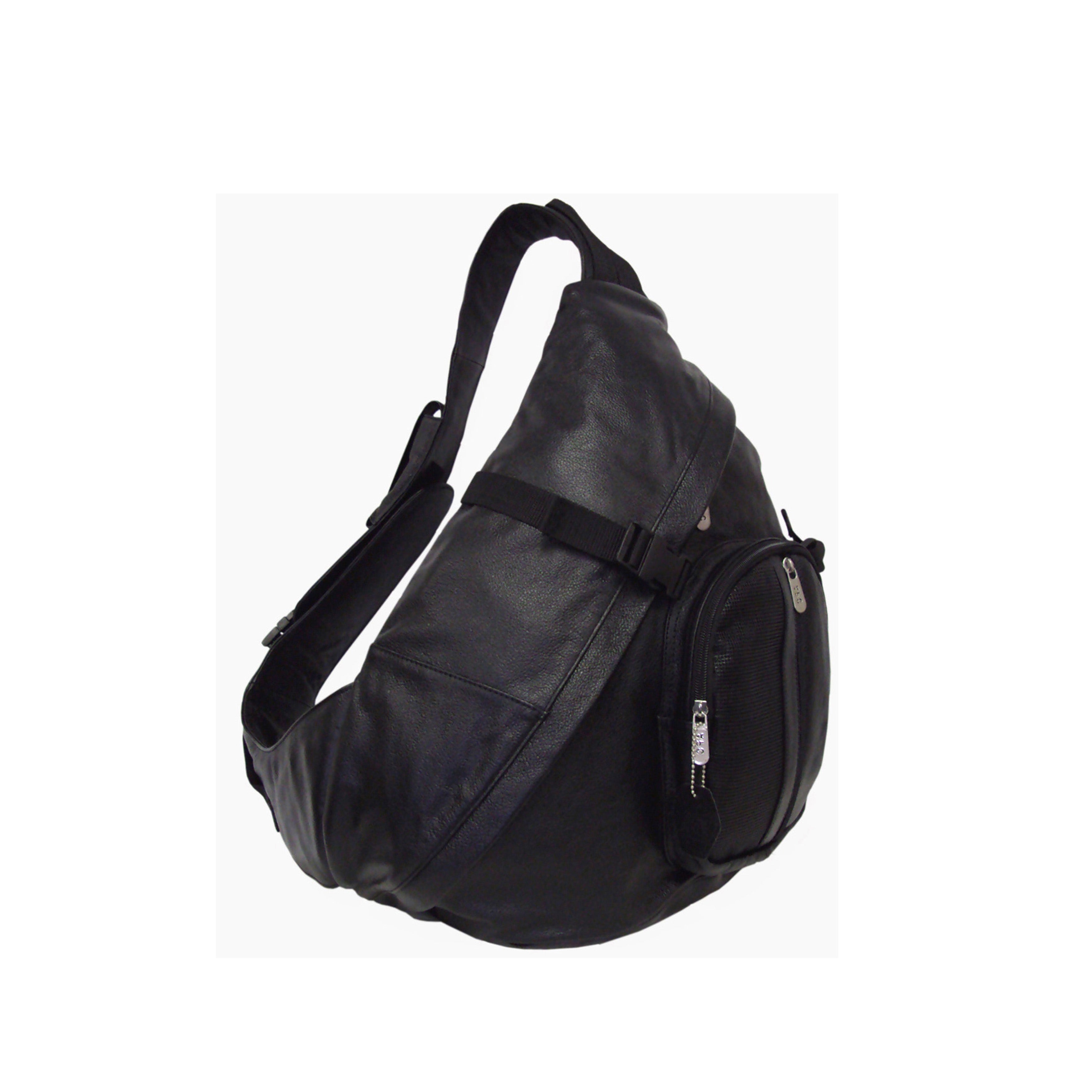 amerileather grylls petite cowhide leather multi pocket sling backpack PC Leather Cross Body Sling Bag (#1519-03)