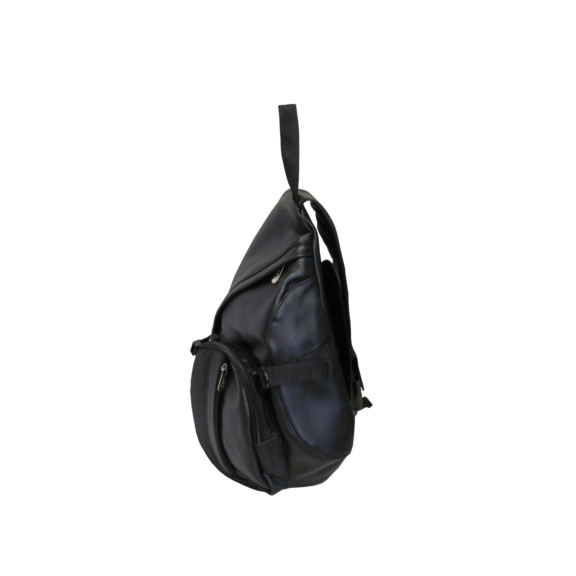amerileather grylls petite cowhide leather multi pocket sling backpack PC Leather Cross Body Sling Bag (#1519-03)