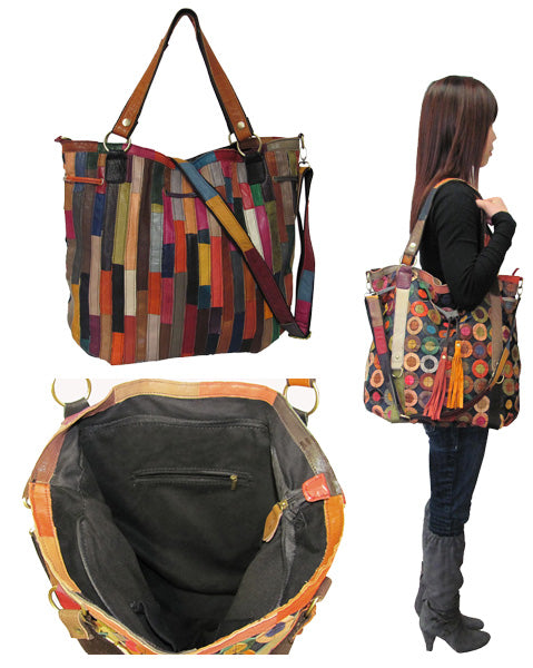 Multi-Colored Lloyd Leather Tote (#1730-9)