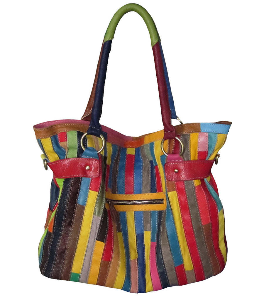Amerileather Rainbow Mazy Tote Bag (#1770-9)