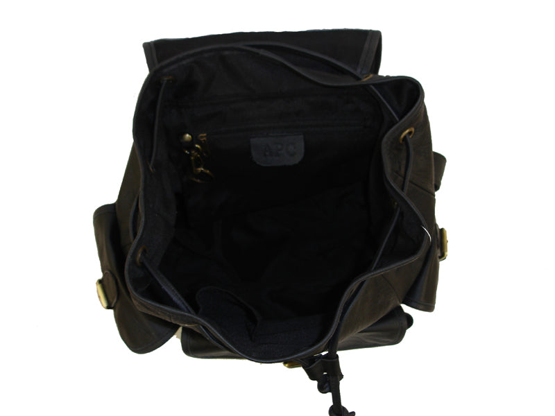 amerileather ceo leather backpack black Amerileather Urban Buckle Flap Backpack; Dark Brown
