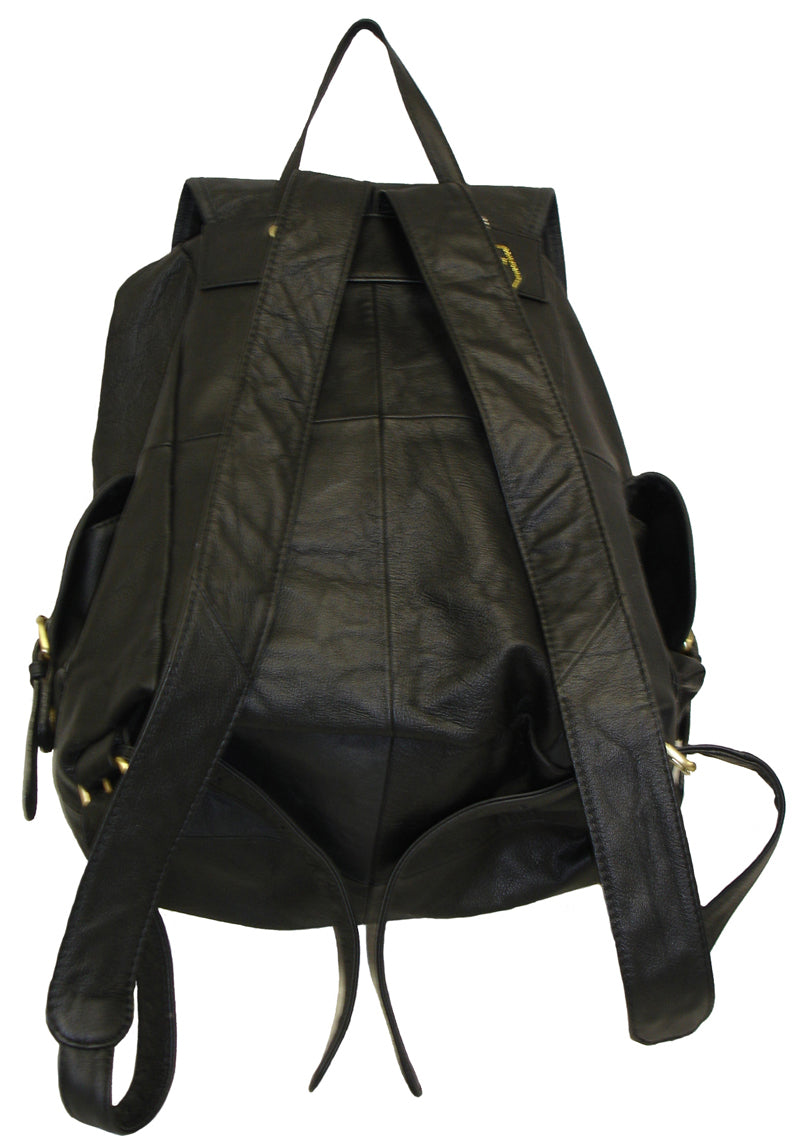 Amerileather Urban Buckle Flap Backpack; Dark Brown Amerileather Urban Buckle Flap Backpack; Dark Brown
