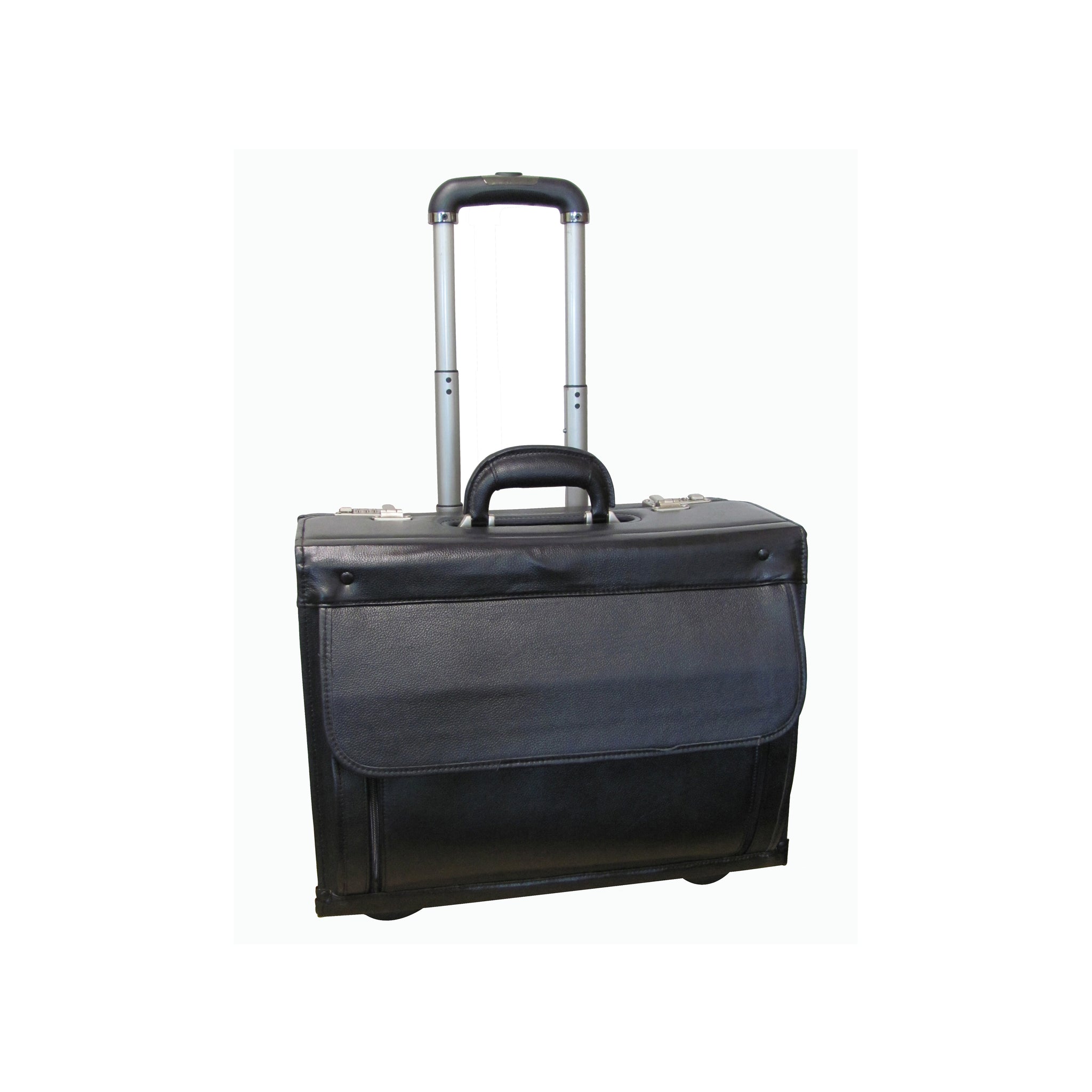 Black Leather Wheeled Catalog Case (#1855-0)