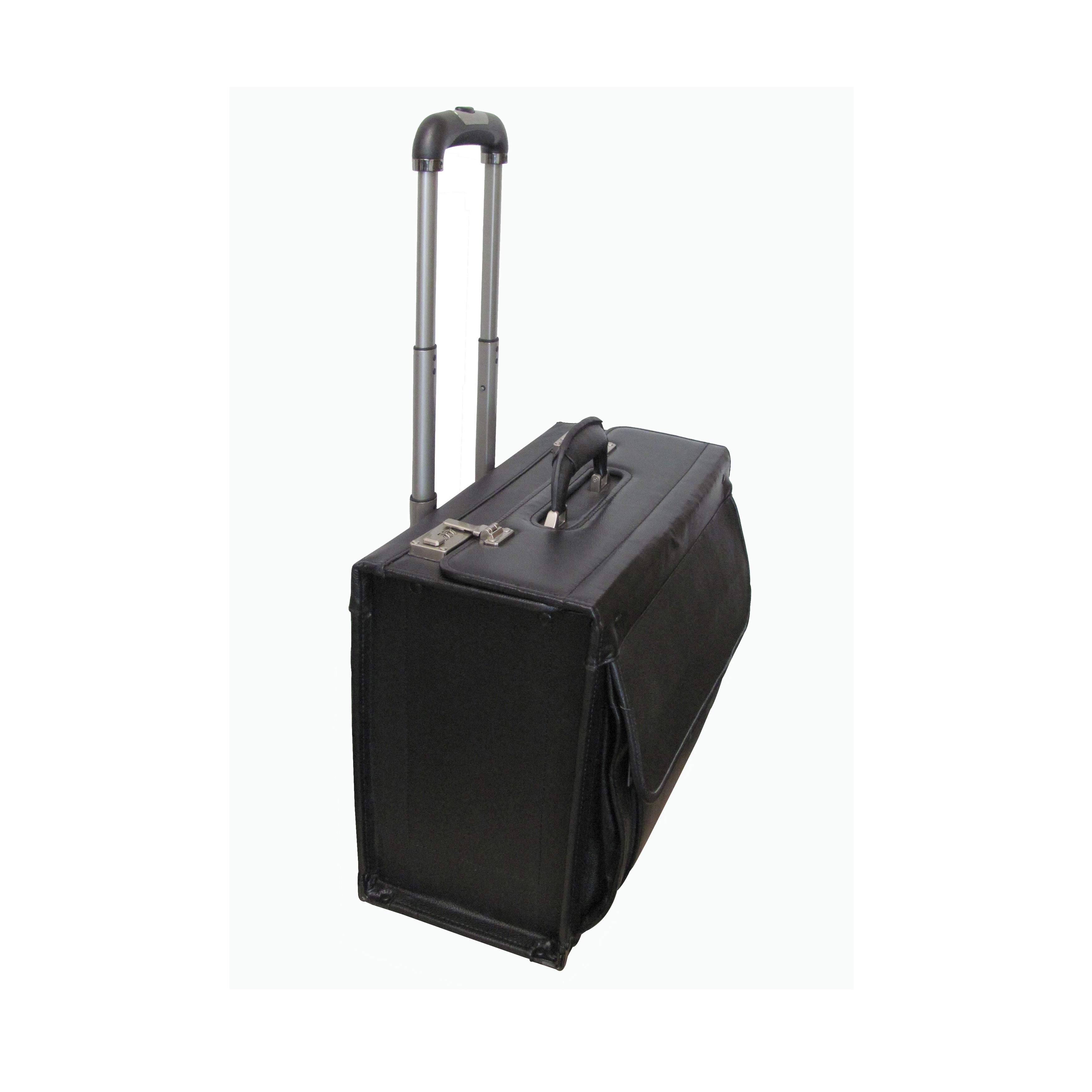 Black Leather Wheeled Catalog Case (#1855-0)