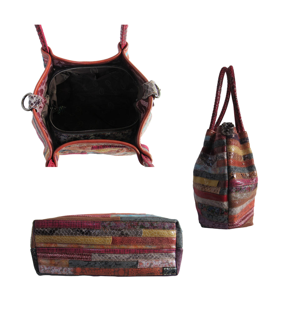Amerileather Everly Animal Print Rainbow Handbag (#1926-9)