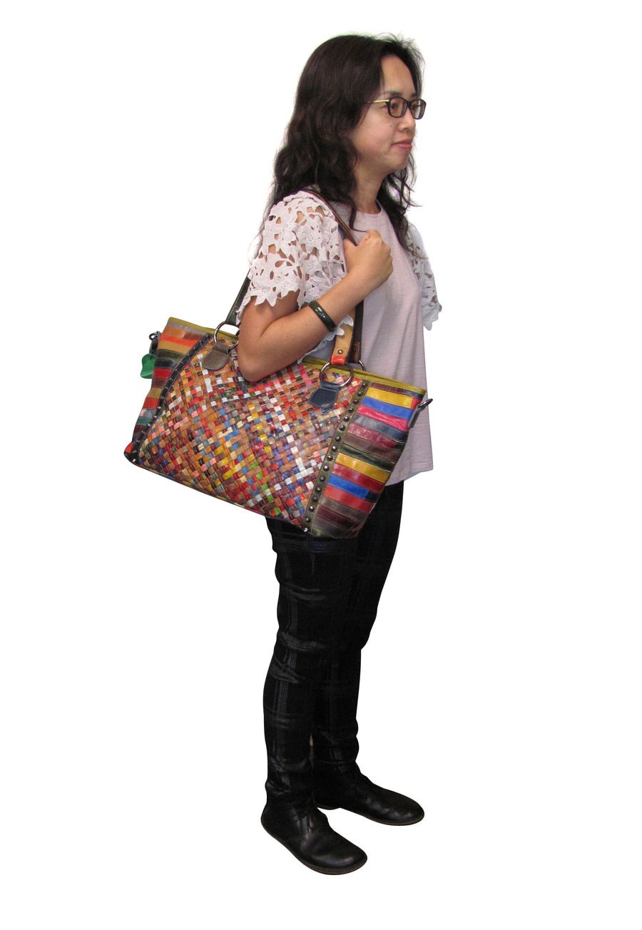 Amerileather Cecily Woven Tote Bag (#1930-9)