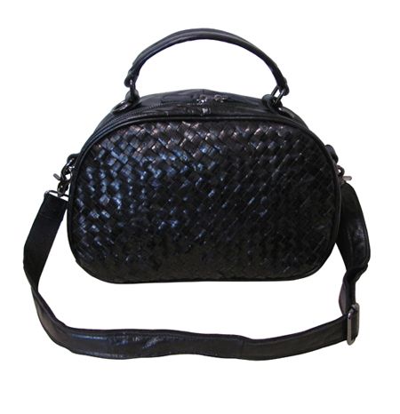 Amerileather Beckett Black Woven Handbag (1934-0)