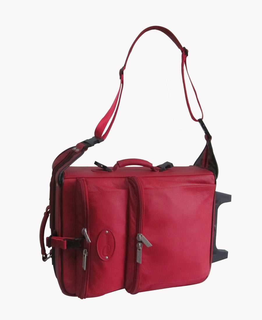 Amerileather Red Leather Novix Garment Bag (#2460-1)