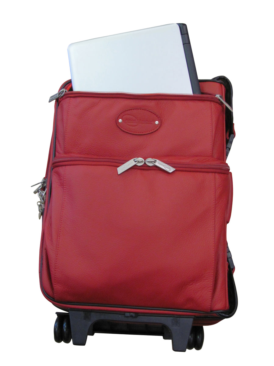 Amerileather Red Leather Novix Garment Bag (#2460-1)