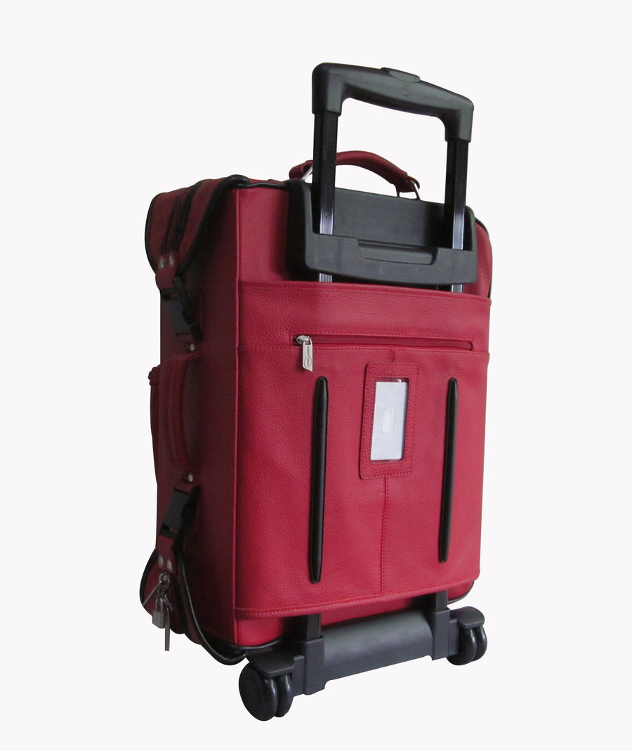 Amerileather Red Leather Novix Garment Bag (#2460-1)