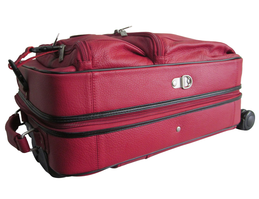Amerileather Red Leather Novix Garment Bag (#2460-1)