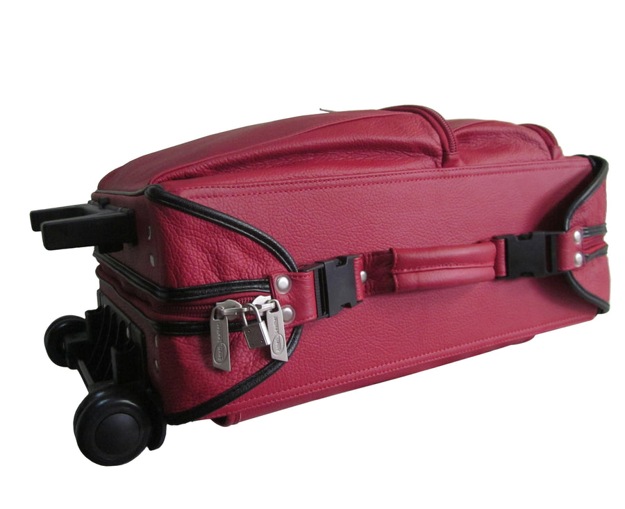Amerileather Red Leather Novix Garment Bag (#2460-1)