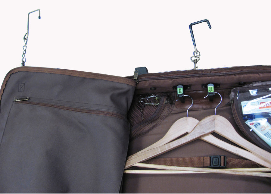 Brown Wheeled Leather Garment Bag (#2482-2)