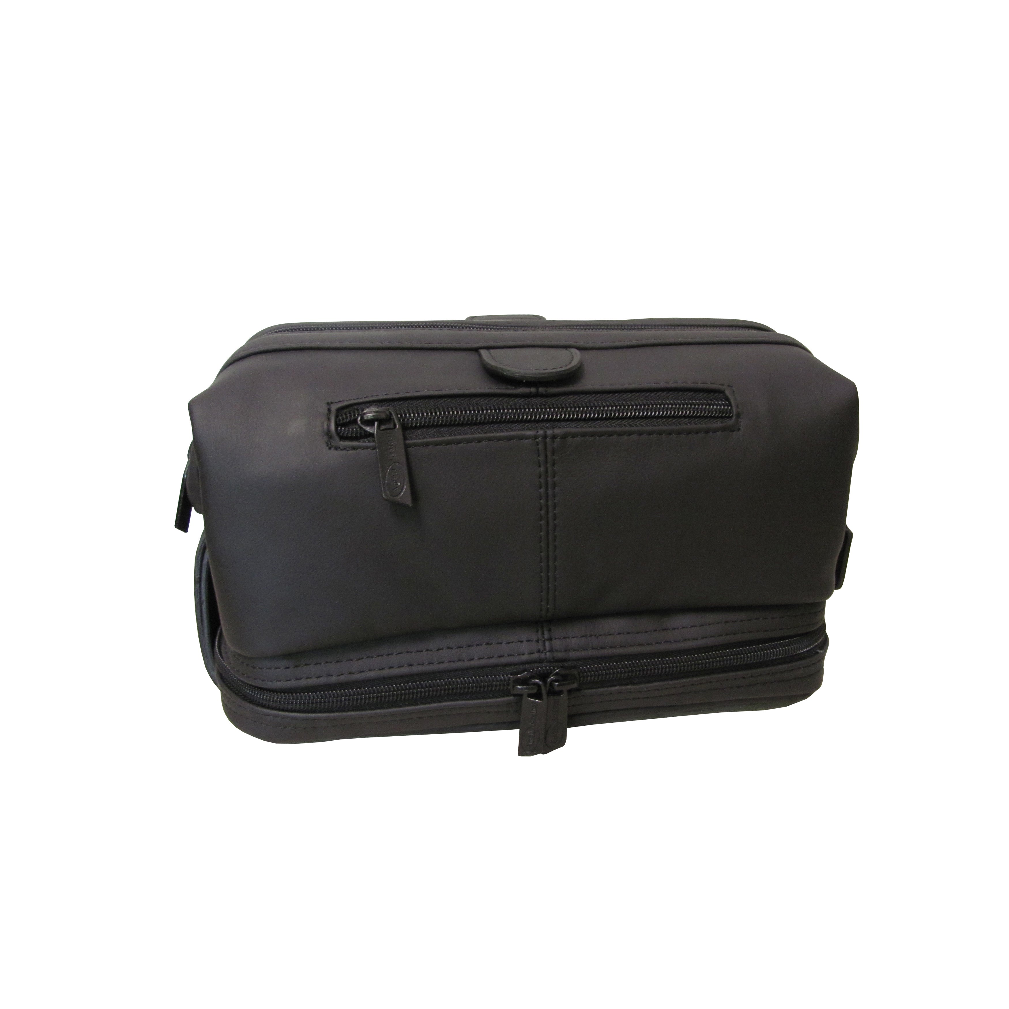 Amerileather Leather Toiletry Bag, Black Amerileather Leather Toiletry Bag, Black
