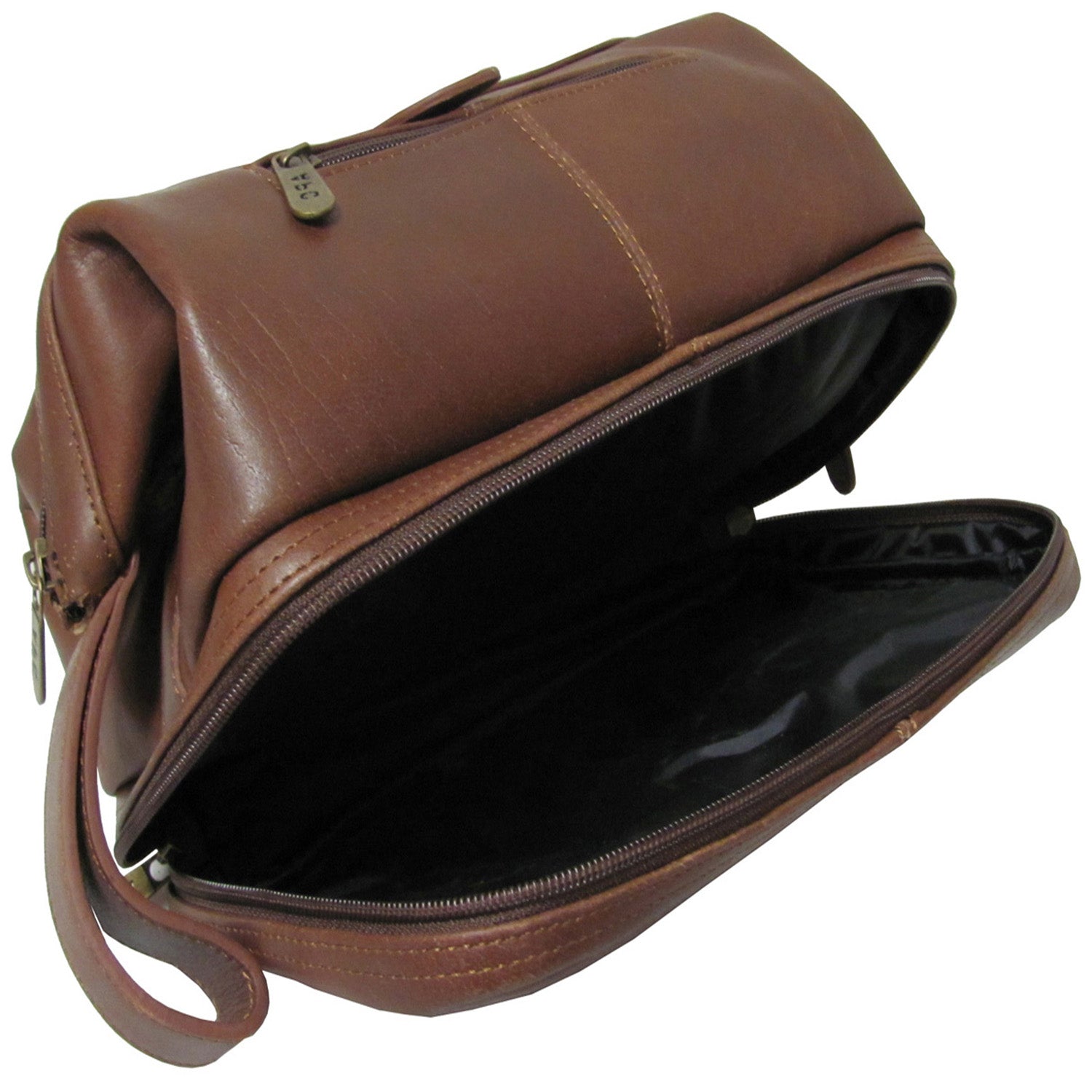 Amerileather Leather Toiletry Bag, Black Amerileather Leather Toiletry Bag, Black