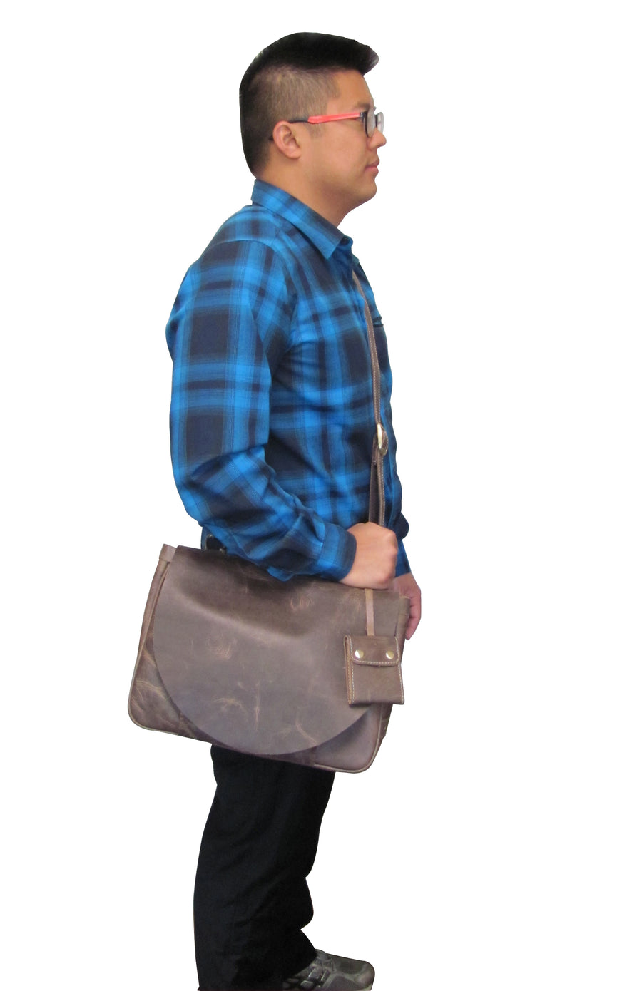 Amerileather Vintage Flapover Messenger Brief (#2700-7)