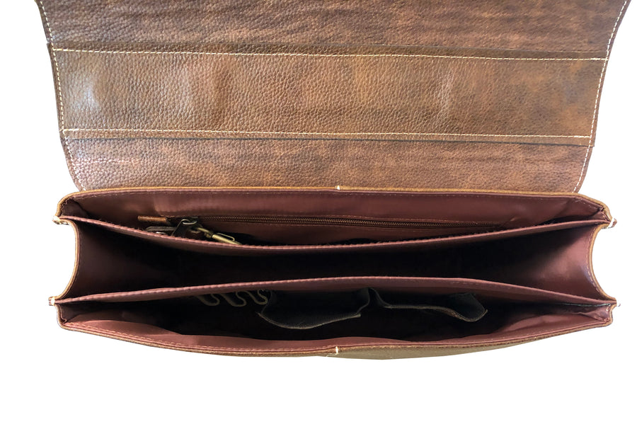 Classical Leather Organizer Briefcase (#2750-02)