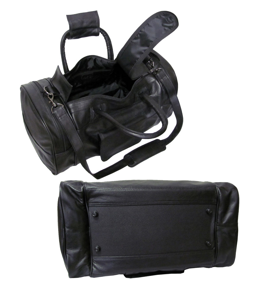 Amerileather Black Leather 2-piece Luggage Set (#8002-0)
