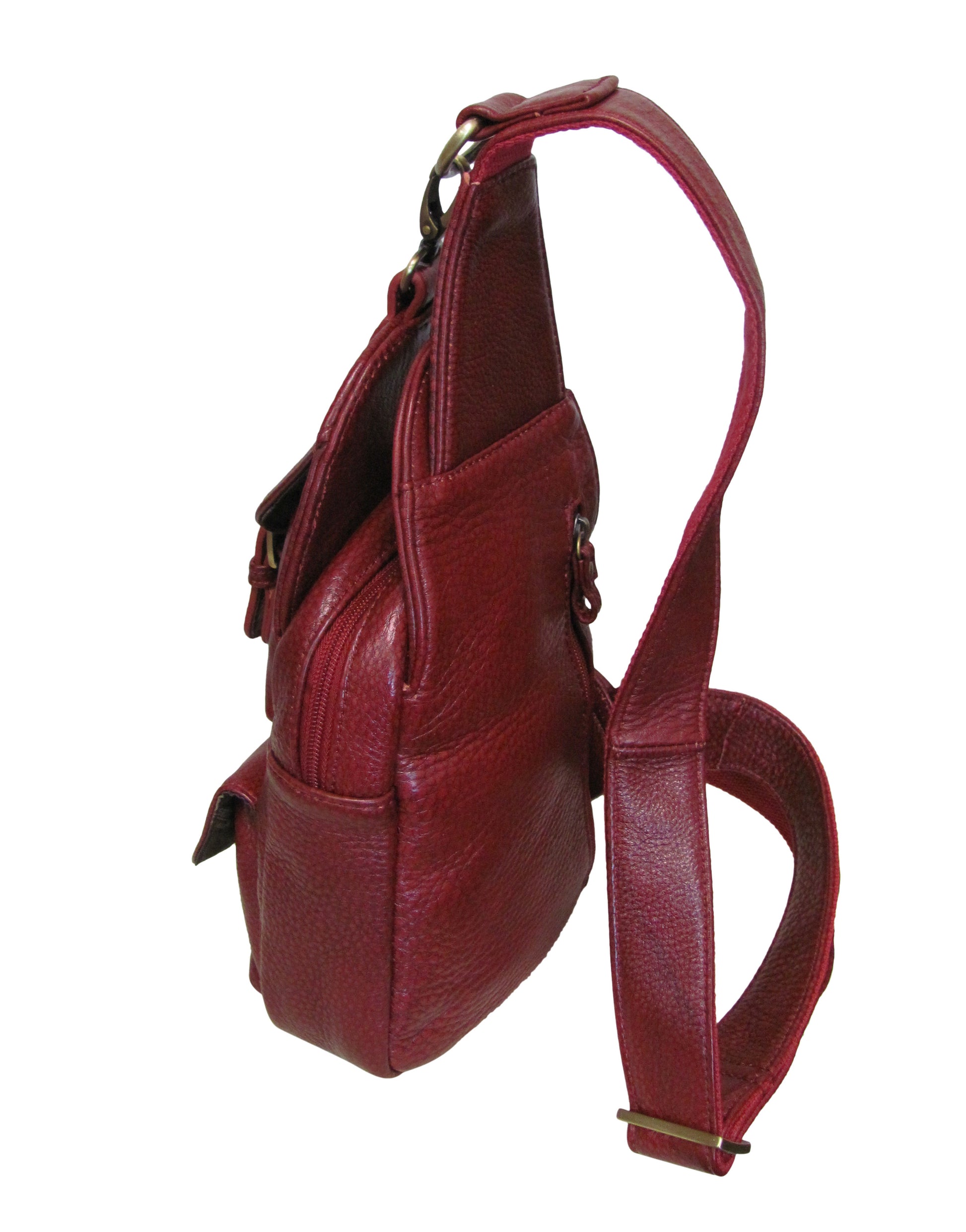 amerileather grylls petite cowhide leather multi pocket sling backpack Amerileather Grylls Petite Sling Purse (#707-012457)