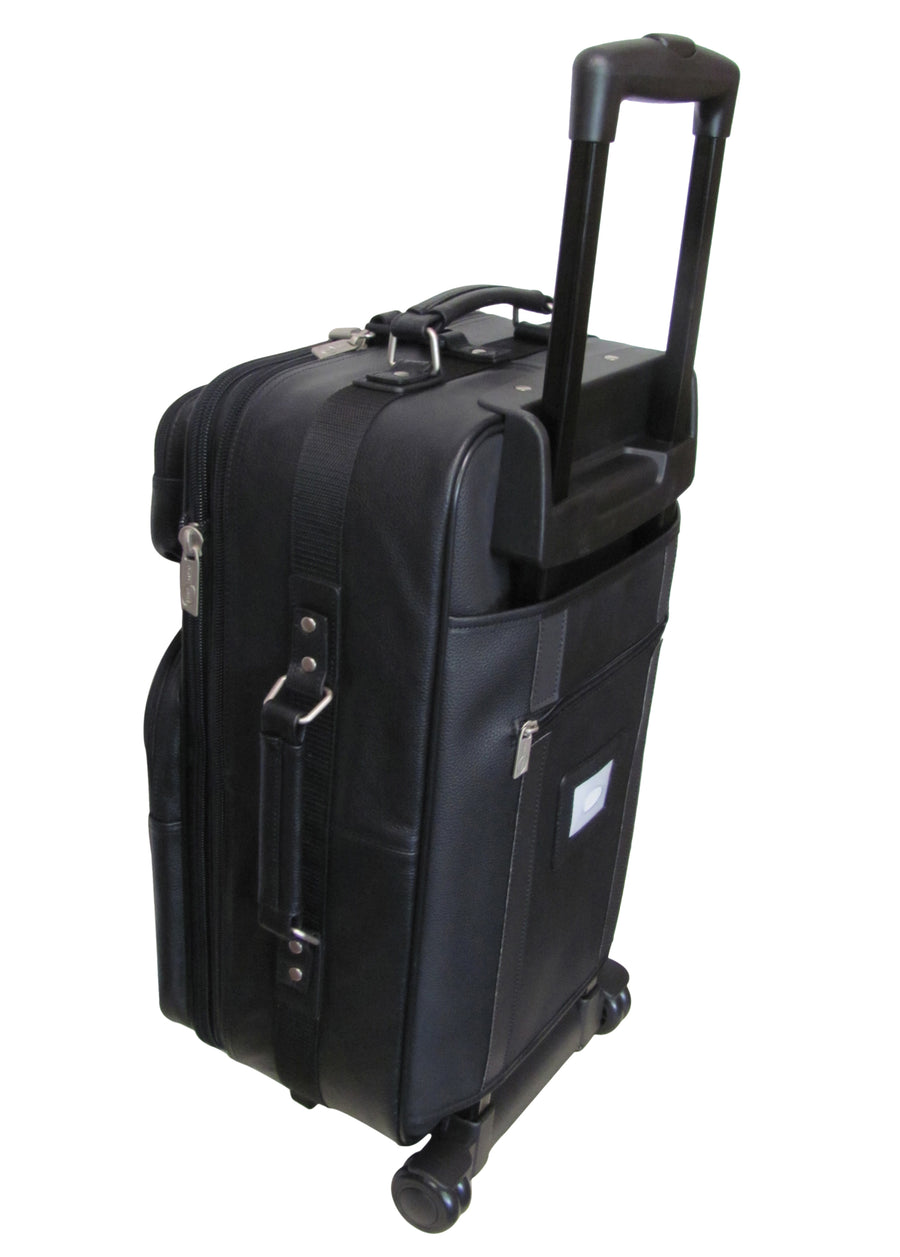 Amerileather Black Leather 2-piece Luggage Set (#8002-0)
