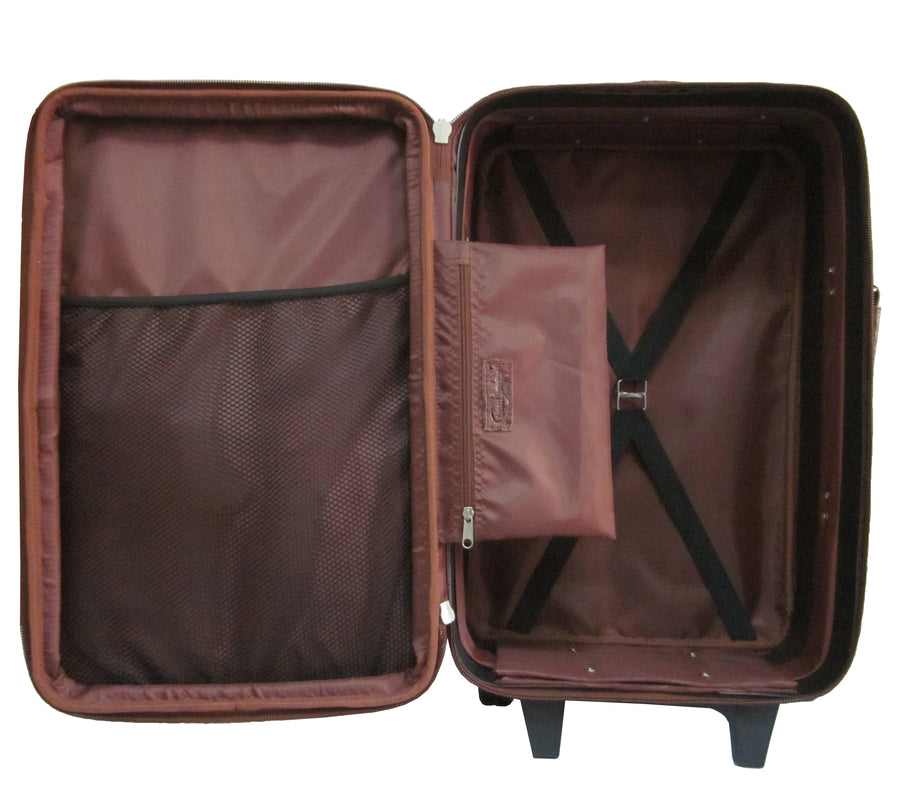 Amerileather Waxy Brown Leather 26" Expandable Suitcase with Wheels (#89-4)