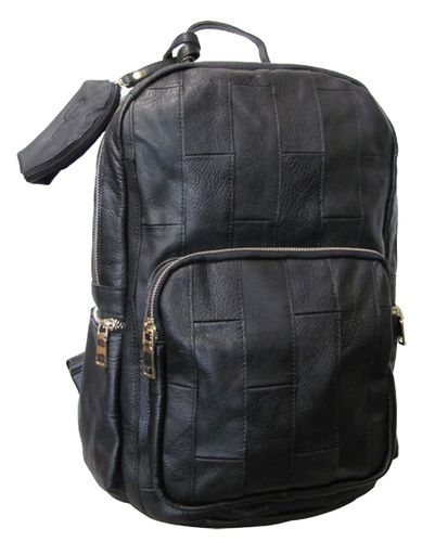 Amerileather Xanadu Black Leather Backpack (#1781-0)