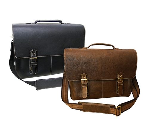 Classical Leather Organizer Briefcase (#2750-02)