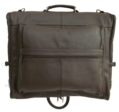 Amerileather Dark Brown Leather Three-suit Garment Bag (#2435-3)