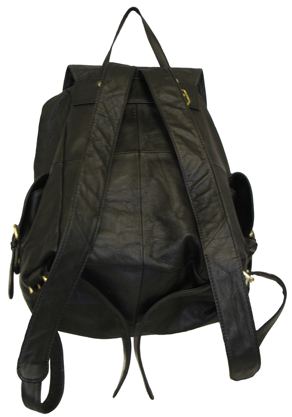 amerileather joreah leather backpack Amerileather Urban Buckle Flap Backpack; Dark Brown