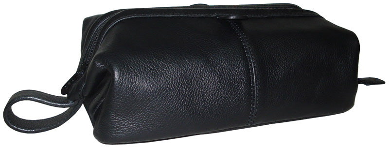 Amerileather Zip Top Leather Toiletry Bag (#24-04)