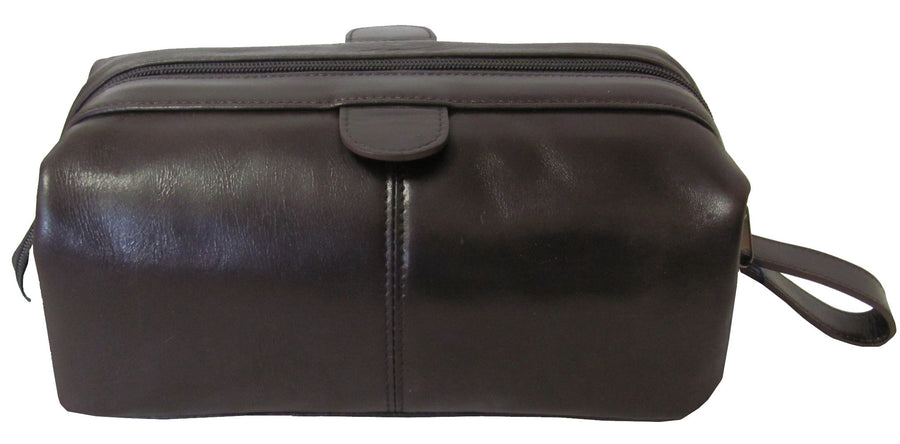 Amerileather Zip Top Leather Toiletry Bag (#24-04)