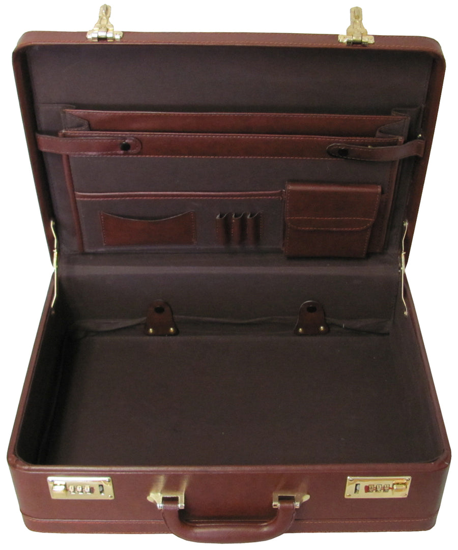 Amerilether Large Expandable Faux Leather Attachè Case (#2894-89)